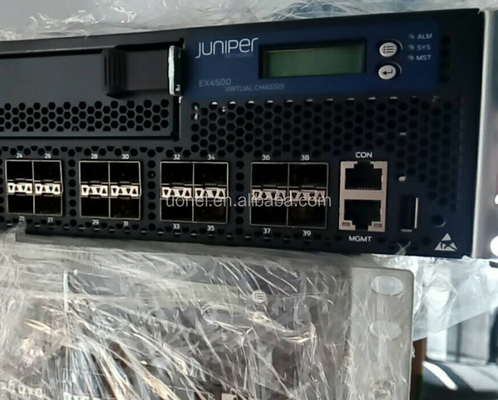 juniper EX4500-40F-VC1-F,EX 4500, 40-port 1/10G SFP+ Converged switch, Interconnect module with 128G VC , 1200W AC PS