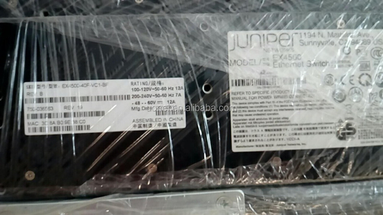 juniper EX4500-40F-VC1-F,EX 4500, 40-port 1/10G SFP+ Converged switch, Interconnect module with 128G VC , 1200W AC PS