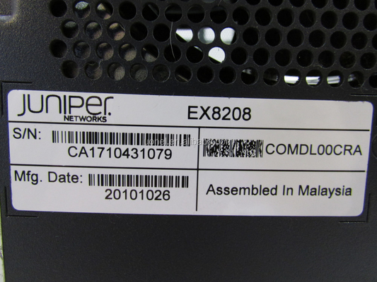 juniper EX8208-BASE-AC,Base EX8208 system configuration: 8-slot chassis with passive backplane and 1x fan tray
