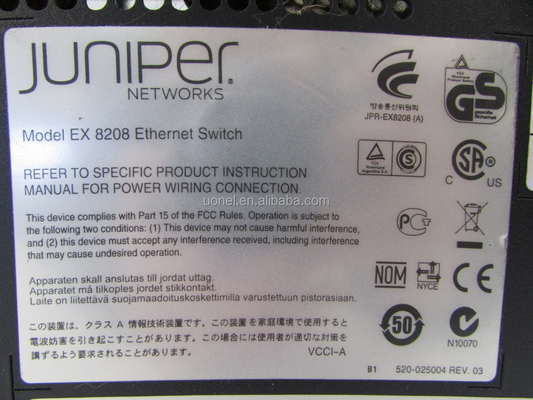 juniper EX8208-BASE-AC,Base EX8208 system configuration: 8-slot chassis with passive backplane and 1x fan tray