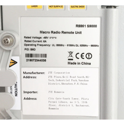 ZTE ZXSDR R8861 S9000 RADIO DC  B8D  ZTERRU8861 S9000 Small Cell