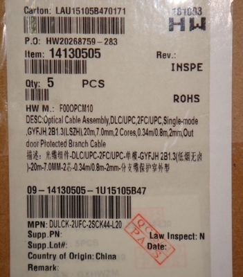 Huawei RRU Cable 14130505 DLC-2FC 20M 2 Cores LSZH SM Optic Cable Assembly