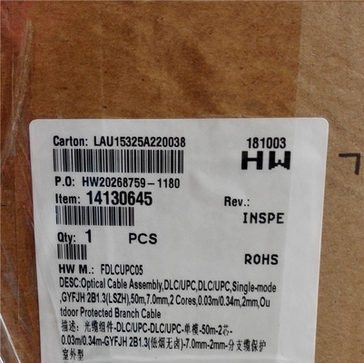 Orinianl Huawei  Optical Cable P N 14130645  Parts,DLC/UPC,single mode,50m,