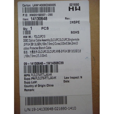Orinianl Huawei  Optical Cable PN 14130648    Parts,DLC/UPC,single mode,100m,