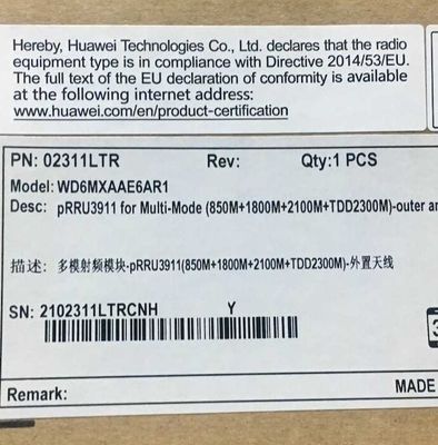 Huawei pRRU3911 for Multi-mode(850M+1800M+2100M+TDD2300M)-outer antenna  02311LTR WD6MXAAE6AR1