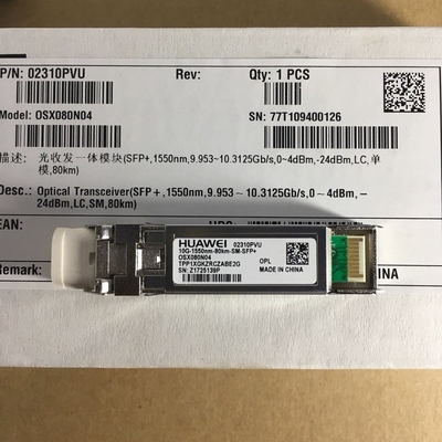 Original SFP Huawei SFP+ 10G-1550NM-80KM-SM  02310PVU OSX080N04