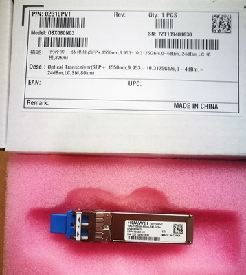Original SFP Huawei  SFP+ 10G-1550NM-80KM-SM 02310PVT  OSX080N03