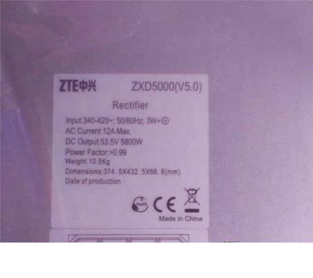 Original ZTE  ZXD5000 V5.0 53.5V 5800W 12A Rectifier Module for ZXDU68 S402 (V6.0) ZTE Telecom Power Rectifier