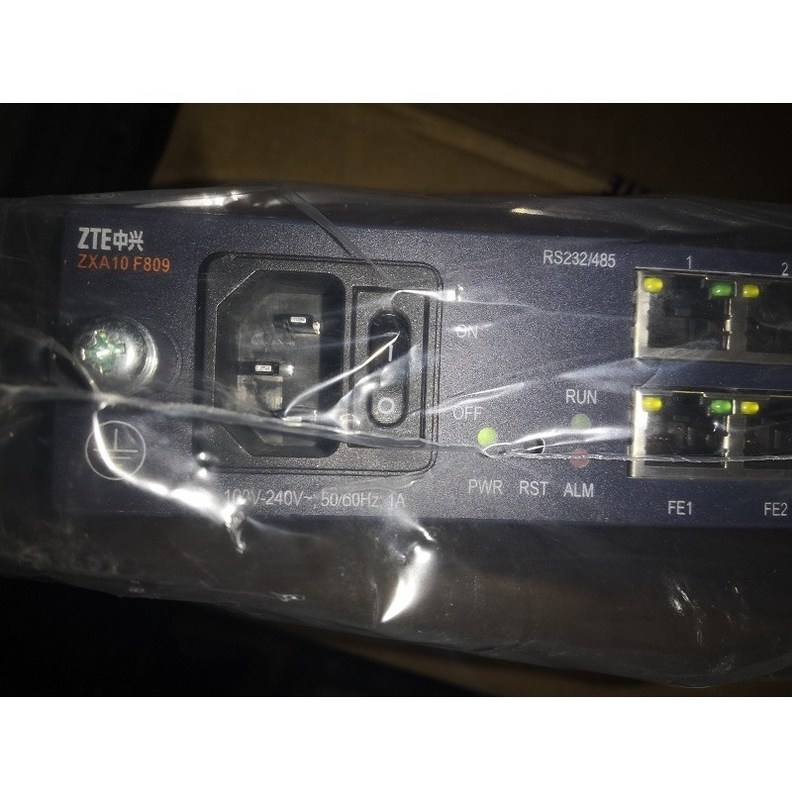 ZTE F809 ZTE ZXA10 F809 industrial ONU of the fixed box type and with 4 FE ports and 4 RS232/RS485 interfaces