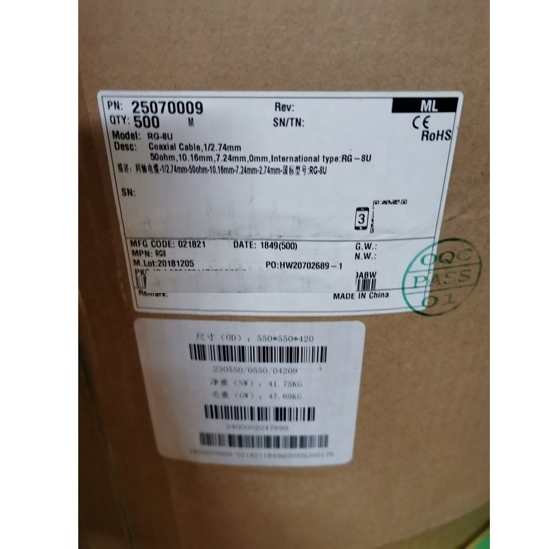 Orinianl Huawei Coaxial Cable 1/2 74mm Omm International Type:RG-8U 25070009   ROSH stranded Bare Copper rg 8 u coaxial cable