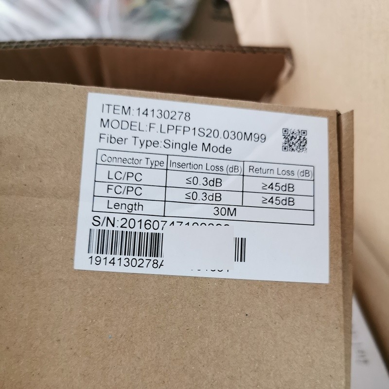 Orinianl Huawei Patch Cord 14130278 ROHS FC/PC-LC/PC Single Mole -G.652D 2mm -30m PVC- Yellow  huawei