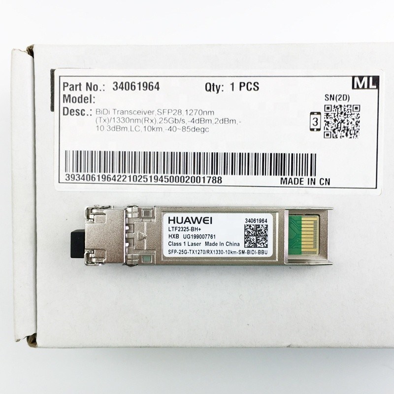 Huawei BIDU-RRU-BBU SFP-25G-TX1310/RX1270-10KM-SM BiDi-25G-10km-1270/1330  34061964 34061965  LTF2325-BH+ LTF3225-BH+
