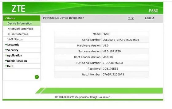 ZTE F660 V8.0 GPON ONU 3FE 1GE 1VOIP  WIFI 1USB ZTE F660 V8 SC/UPC SC/APC