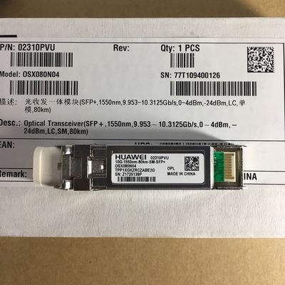 Original SFP Huawei SFP+ 10G-1550NM-80KM-SM  02310PVU OSX080N04