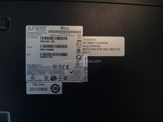 Juniper SRX210HE-POE,SRX services gateway 210 "Enhanced" with faster CPU, 2xGE + 6xFE ports, 1xmini-PIM slot, 1GB RAM