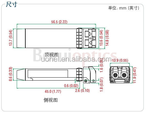 Juniper EX-SFP-10GE-ER,SFP+ 10GBase-ER 10 Gigabit Ethernet Optics, 1550nm for 40km transmission on SMF